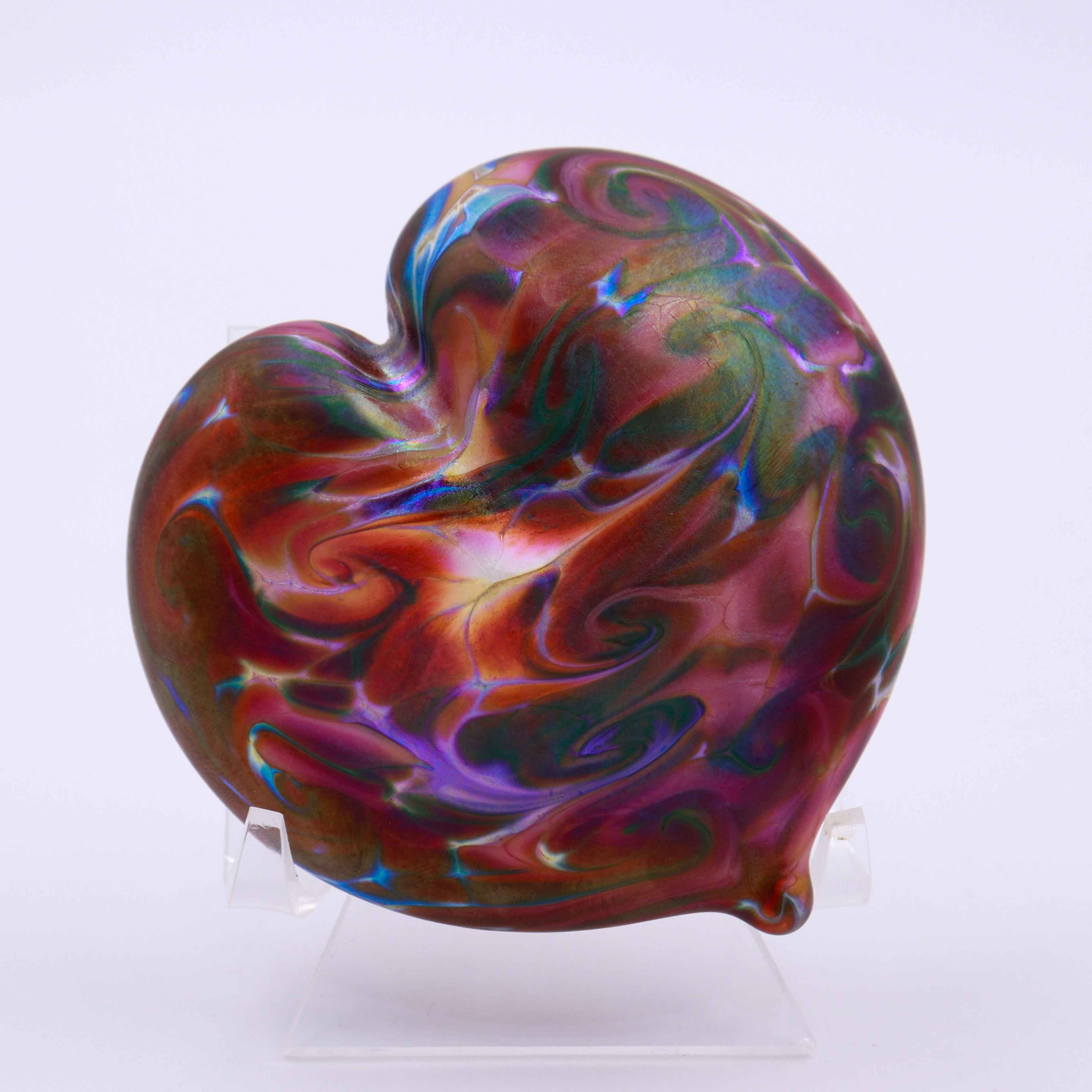 Iridized Messy Love Glass Heart