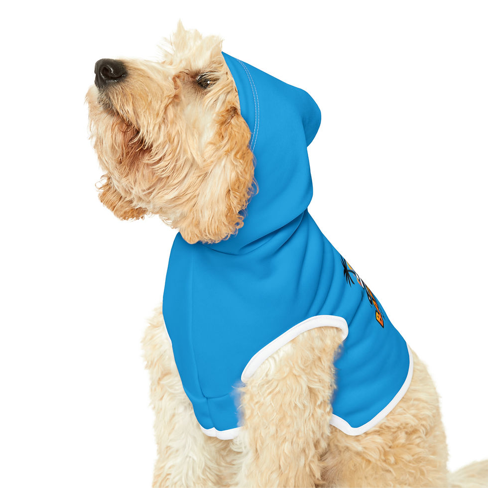 Thumbnail: Pet Hoodie in Bark N' Roll signature blue color
