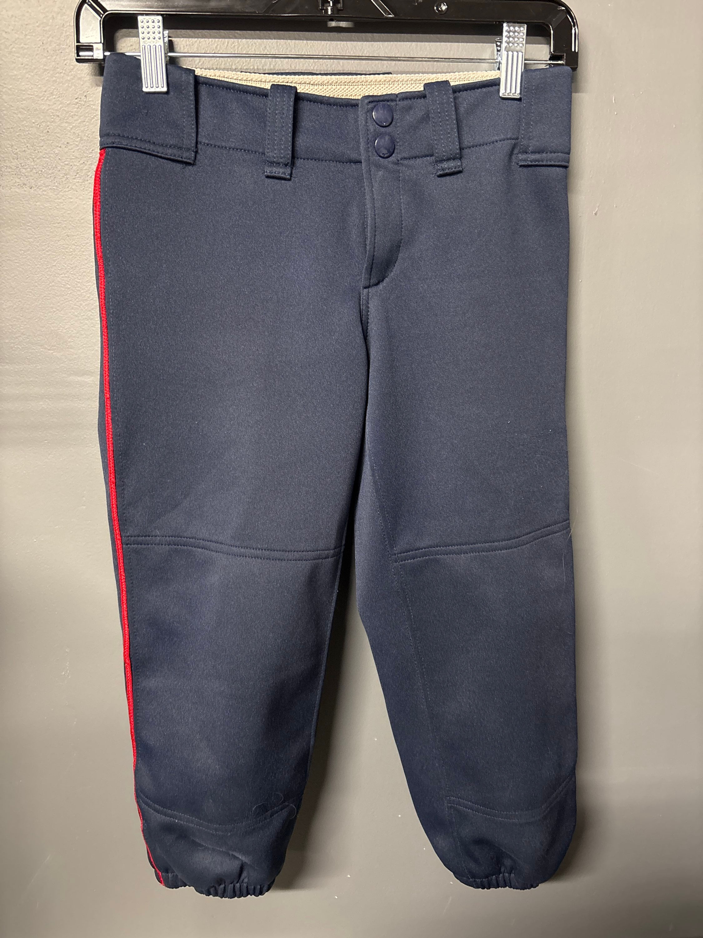 Mizuno Navy Red Piping Softball Pants YL