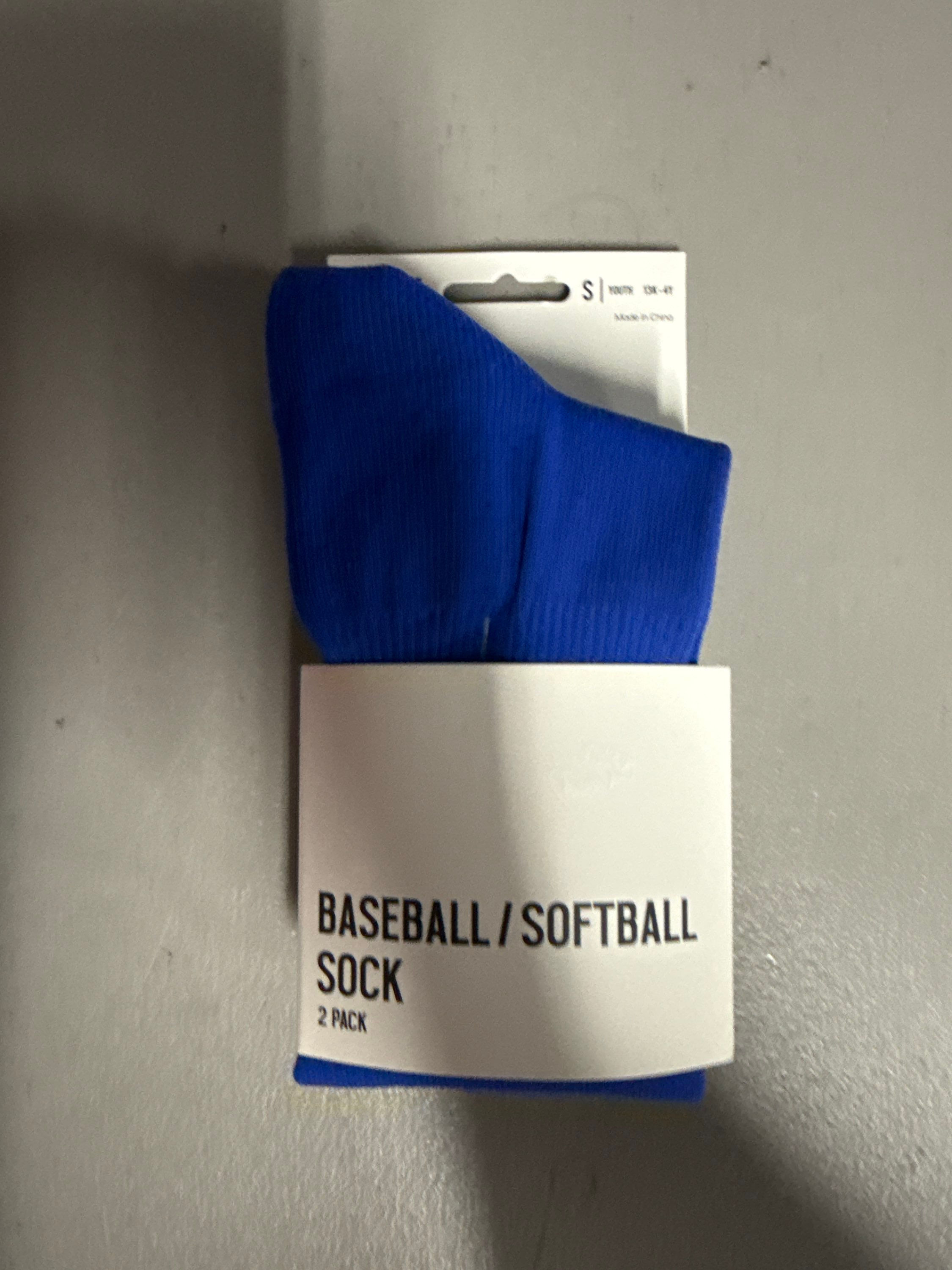 New 2 Pack Baseball/Softball Blue Socks Y13k-4Y