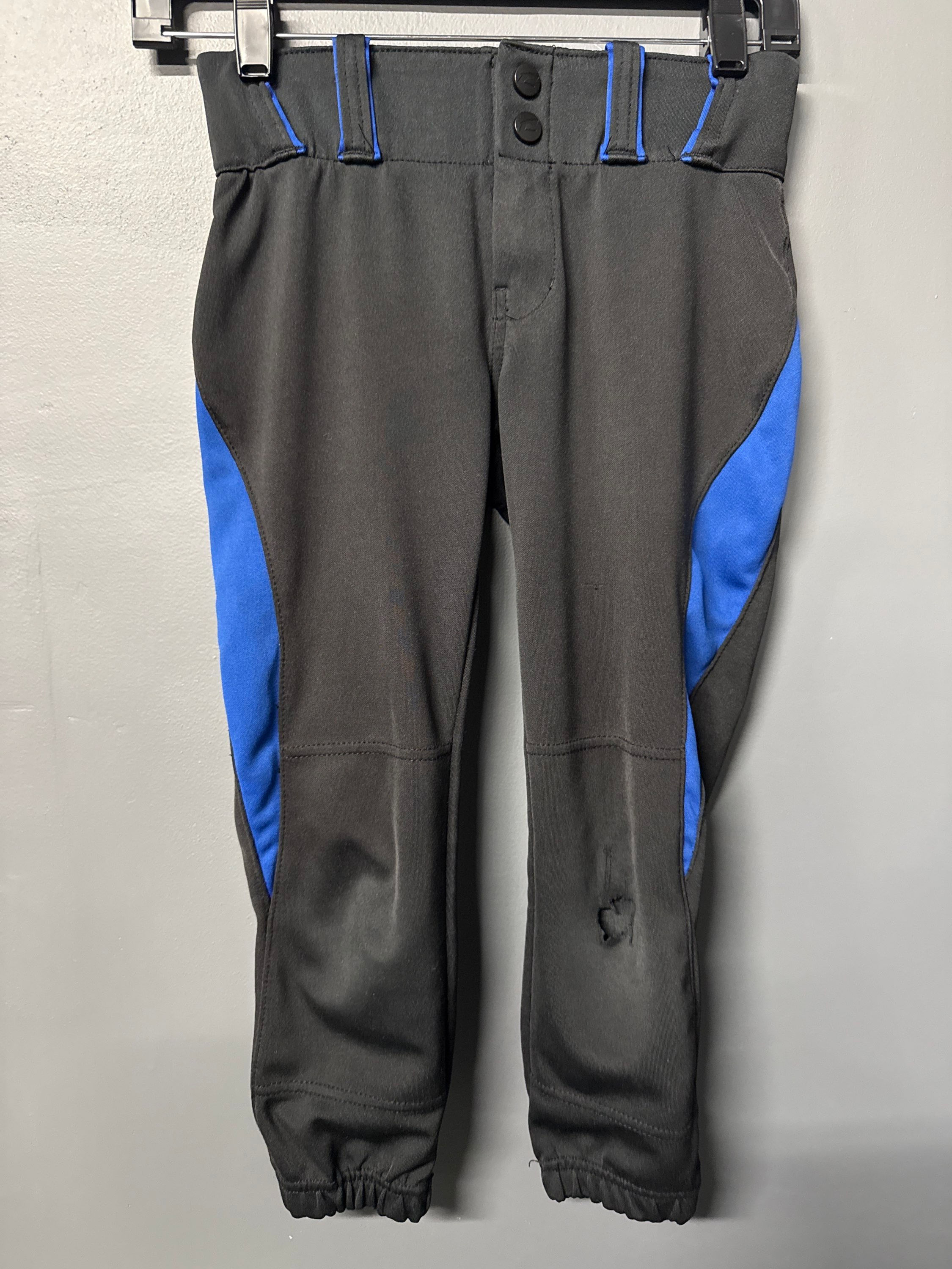 Champro Black Blue Softball Pants (hole left knee) YM