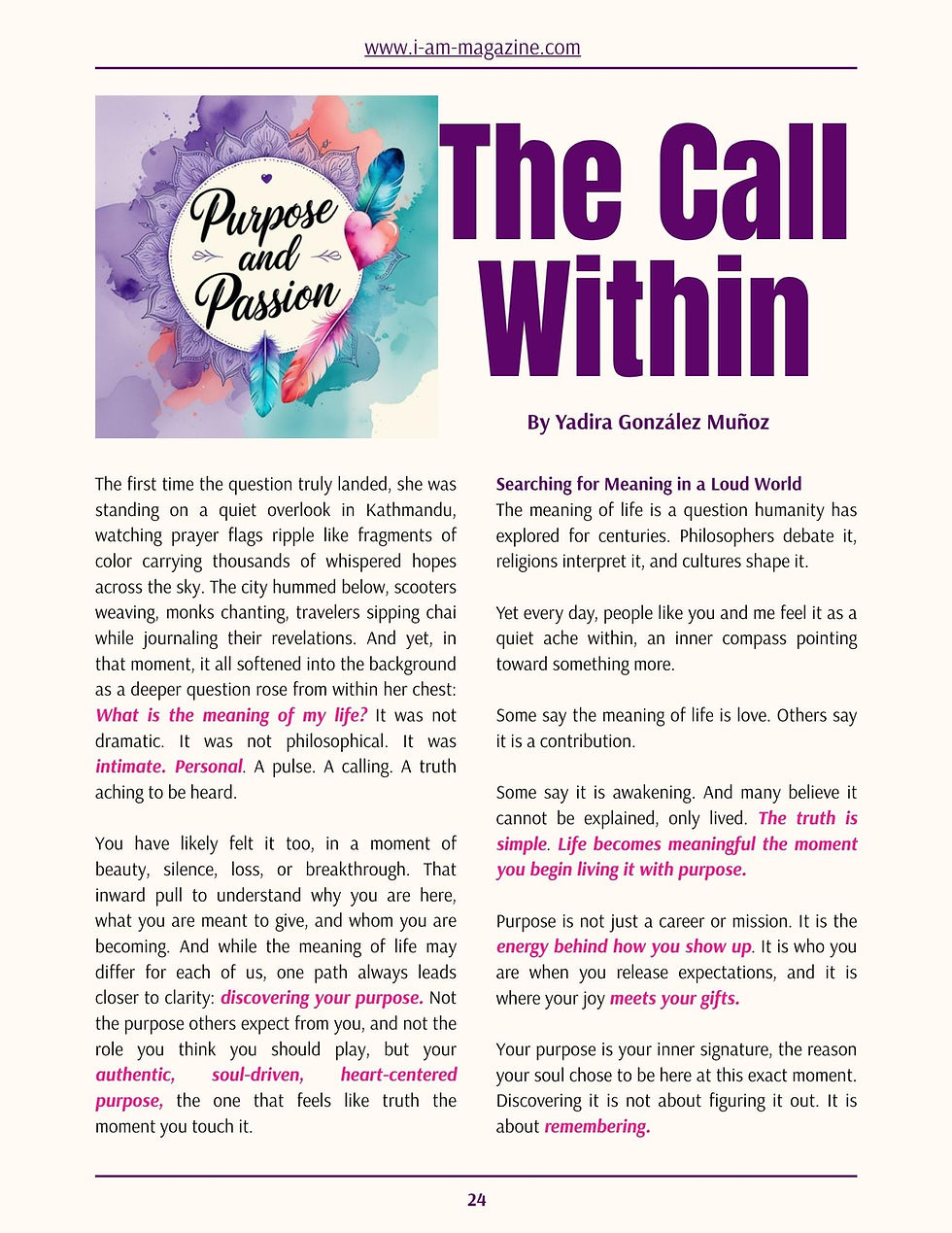 The Call Within - By Yadira Gonzalez Muñoz
