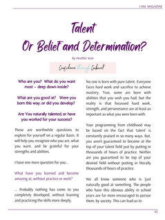 Talent or Belief and Determination?