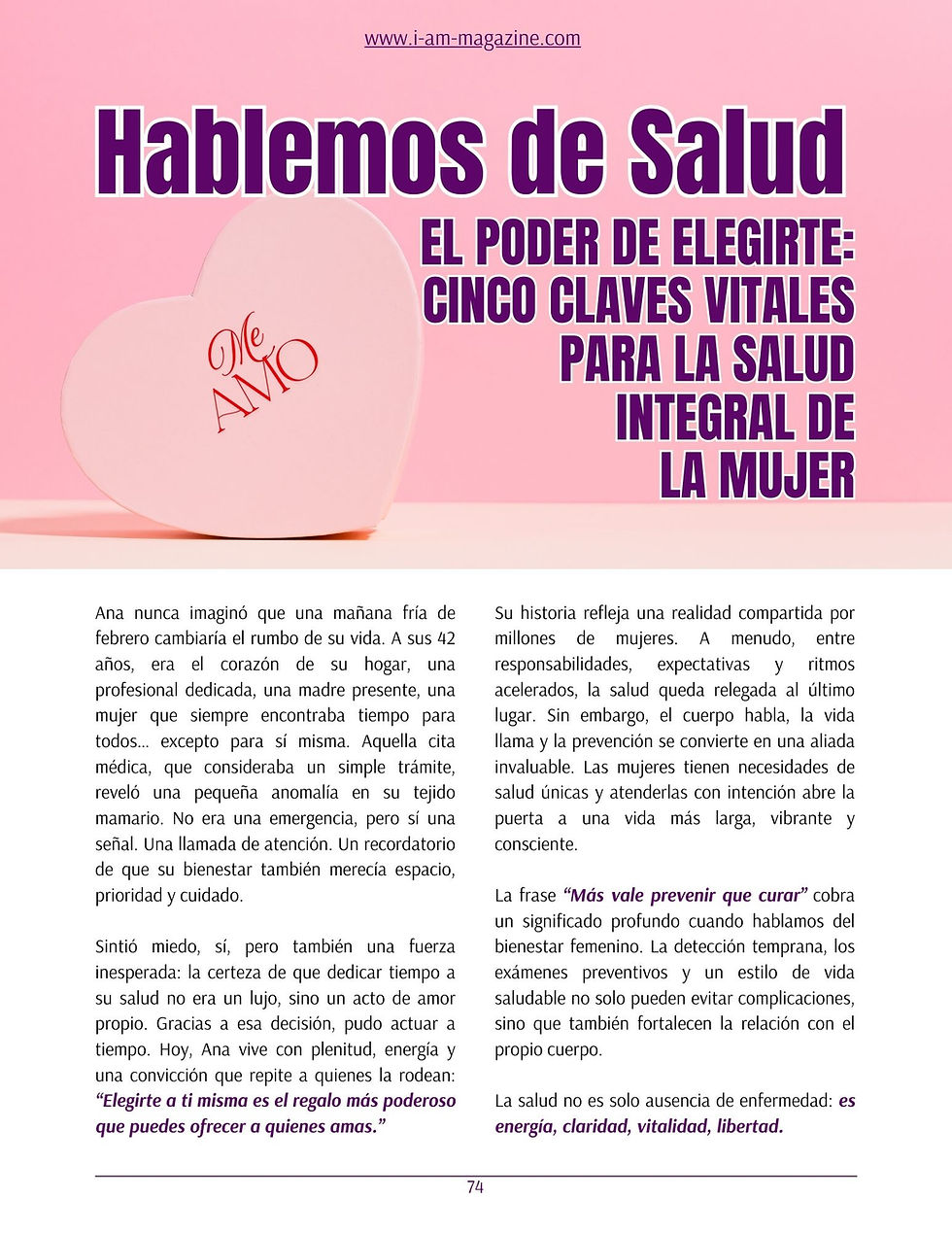 Hablemos De Salud, El Poder De Elegirte: Cinco Claves Vitales Para La Salud Integral De La Mujer