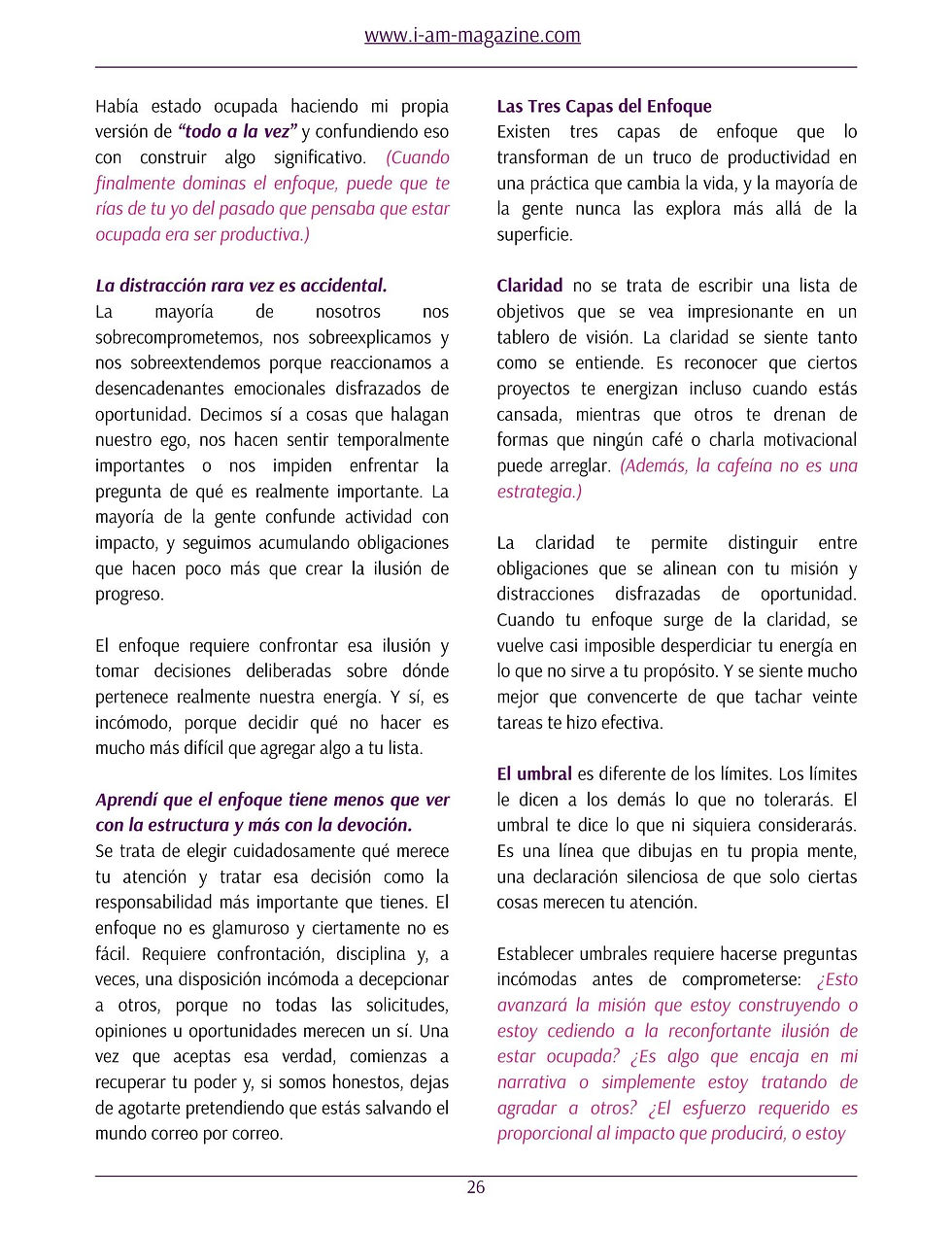 LA DISCIPLINA DEL ENFOQUE: ¡Por Qué Hacer Menos Hace Todo Lo Que Haces Importa! - Por Jennifer Thompson