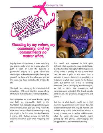 Standing by my values, my community, and my commitments no matter what - By Toni Winston