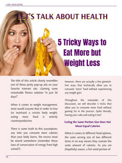 LET'S TALK ABOUT HEALTH - 5 TRICKY WAYS TO EAT MORE BUT WEIGHT LESS