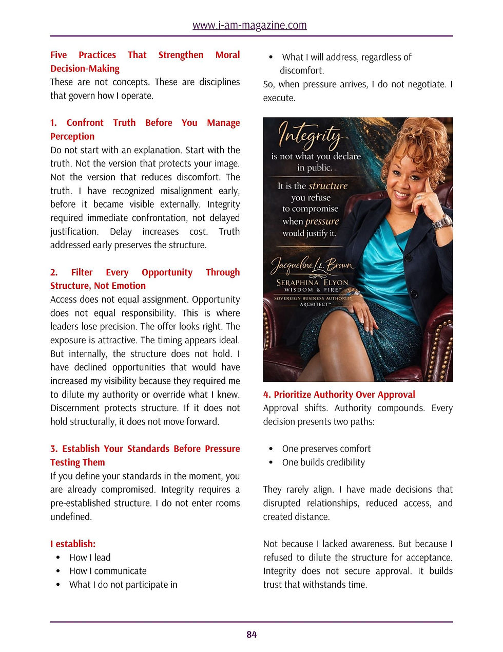 "I Am Structurally Sound" The Discipline of Truth, Governance, and Uncompromised Leadership - By Jacqueline "Lulu" Brown 