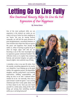 Letting Go to Live Fully - By Teresa Greco