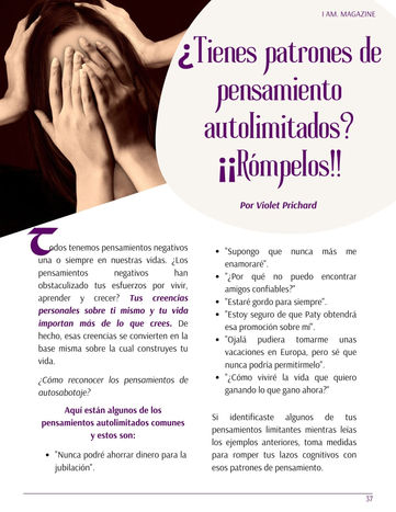 ¿Tienes Patrones de Pensamientos Autolimitados? ¡Rómpelos!!!