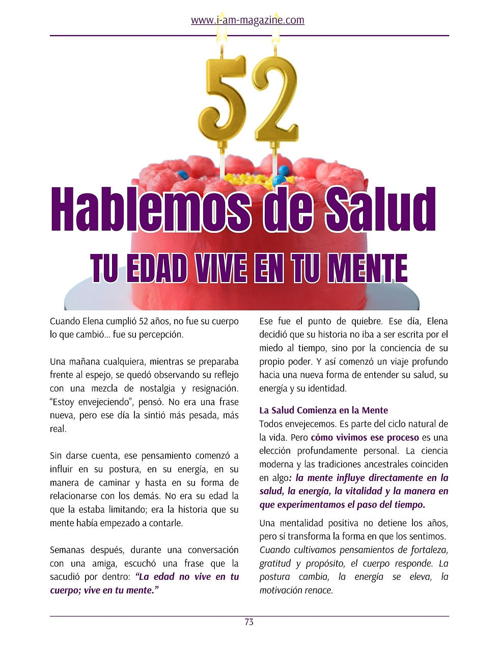 Hablemos de Salud: Tu Edad Vive En Tu Mente 