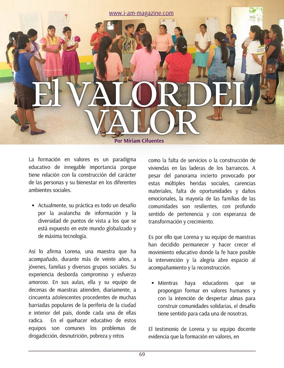 El Valor Del Valor - Por Miriam Cifuentes