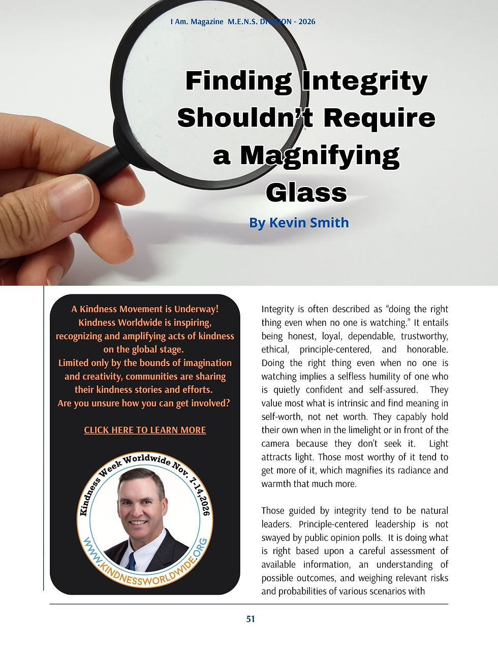 Finding Integrity Shouldn't Require a Magnifying Glass - By Kevin Smith