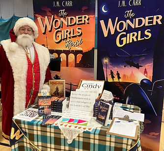 My bookstall endorsed by Santa!