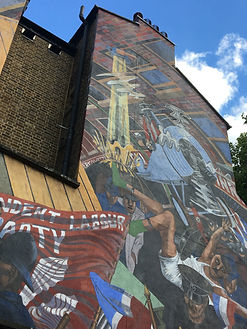 A section of the Cable Street Mural