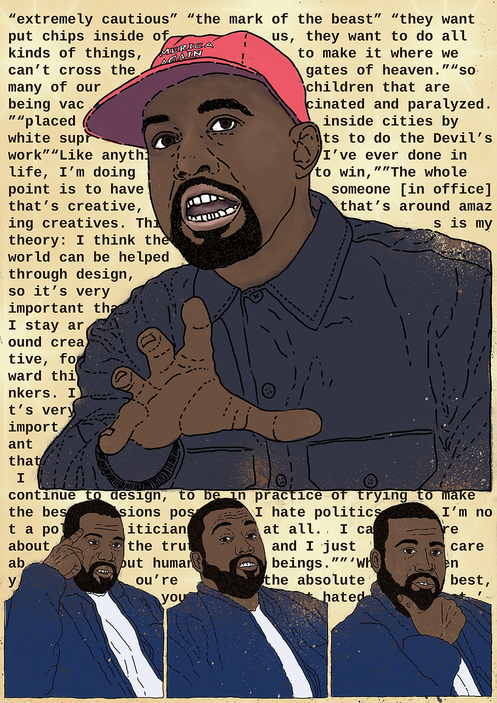 PRINT- 'Kanye West'