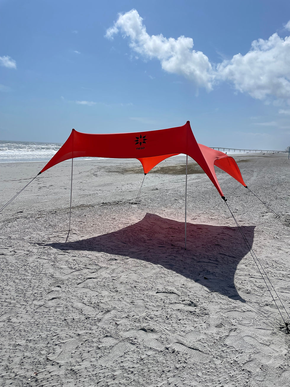 Neso shade tent setup in Jacksonville Beach, FL ideal for beach days, families, and vacation setups