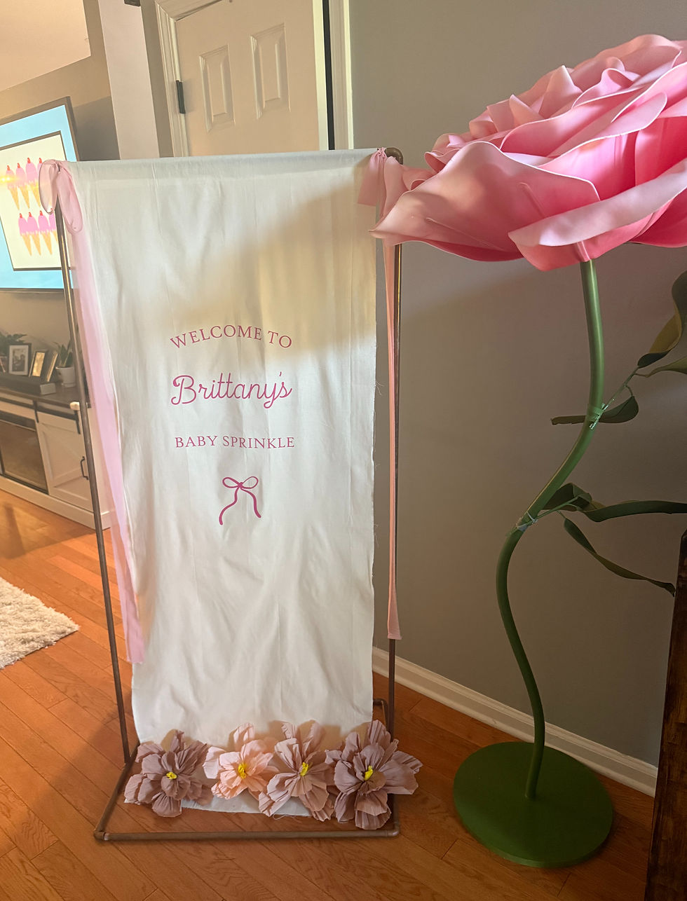Modern copper sign holder rental in Jacksonville for weddings, baby showers, and event welcome signs