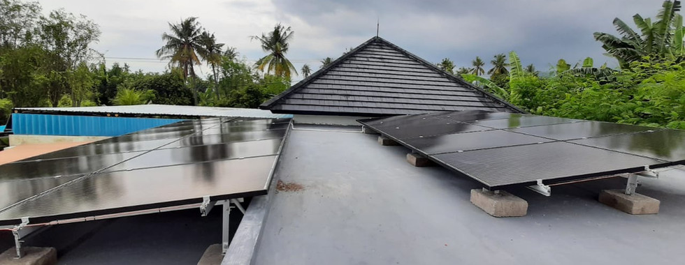 On grid solar panel system installation in North Bali 