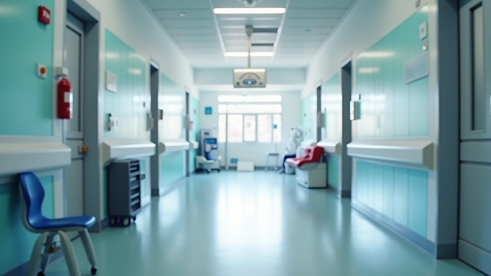 Wide angle view of a modern healthcare facility in Portugal