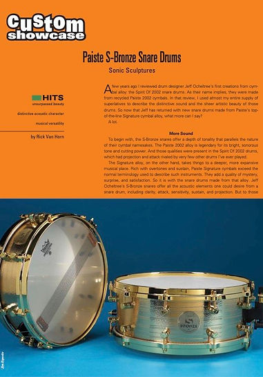 jeff ocheltree snare paiste drum cymbals