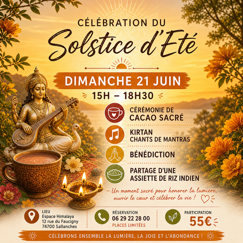 Célébration du Solstice d'été : Cacao sacré - Kirtan - Bénédiction