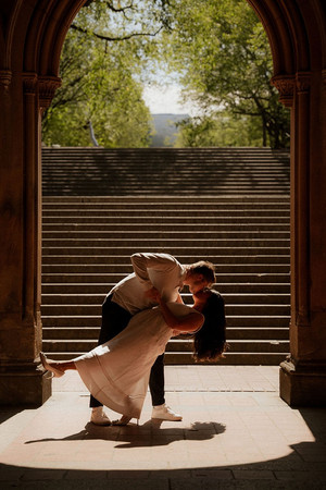 central park fall engagement photos