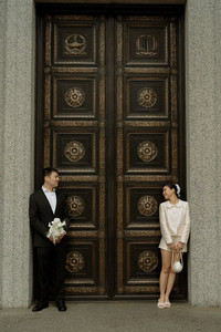 the bride and groom at their city hall wedding manhattan