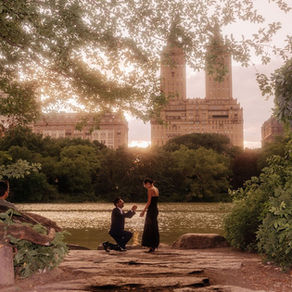 an nyc proposal photo at sunset