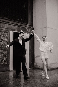 the bride and groom after their city hall wedding manhattan