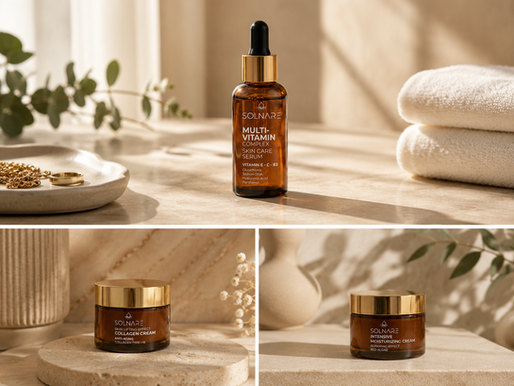 Solnare Radiance Serum, Collagen Cream ve Intensive Moisturizing Cream ile mat ve yorgun görünen ciltler için aydınlık görünüm odaklı bakım rutini