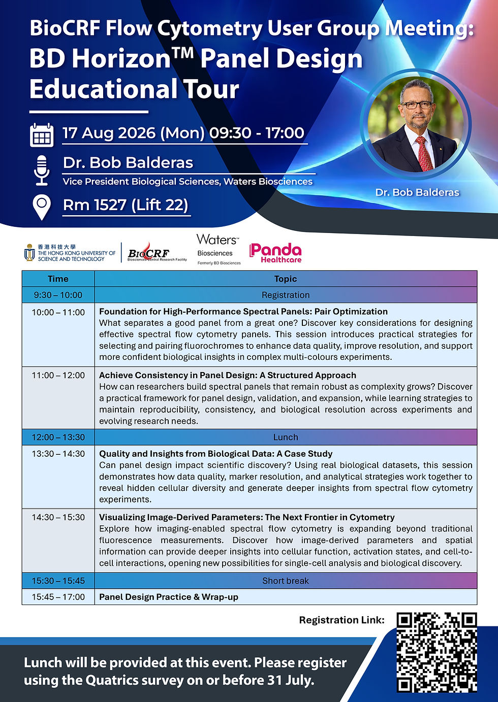 BioCRF Flow Cytometry User Group Meeting: BD Horizon Panel Design Educational Tour (17 Aug, 2026)