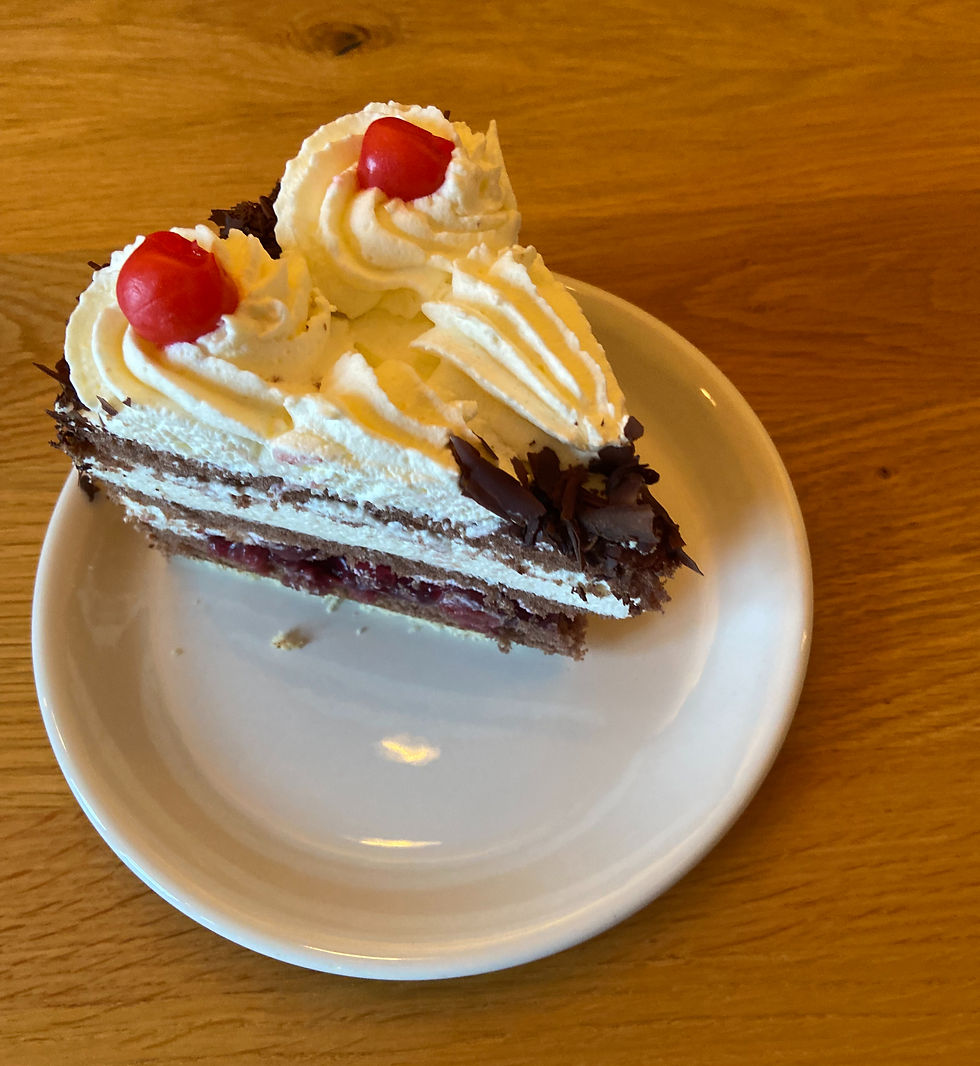 Black forest cake from the Black Forest area in Germany on a day trip from Zurich