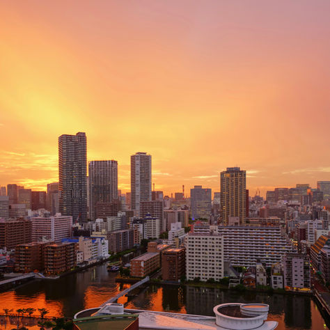 台風一過の夕焼け