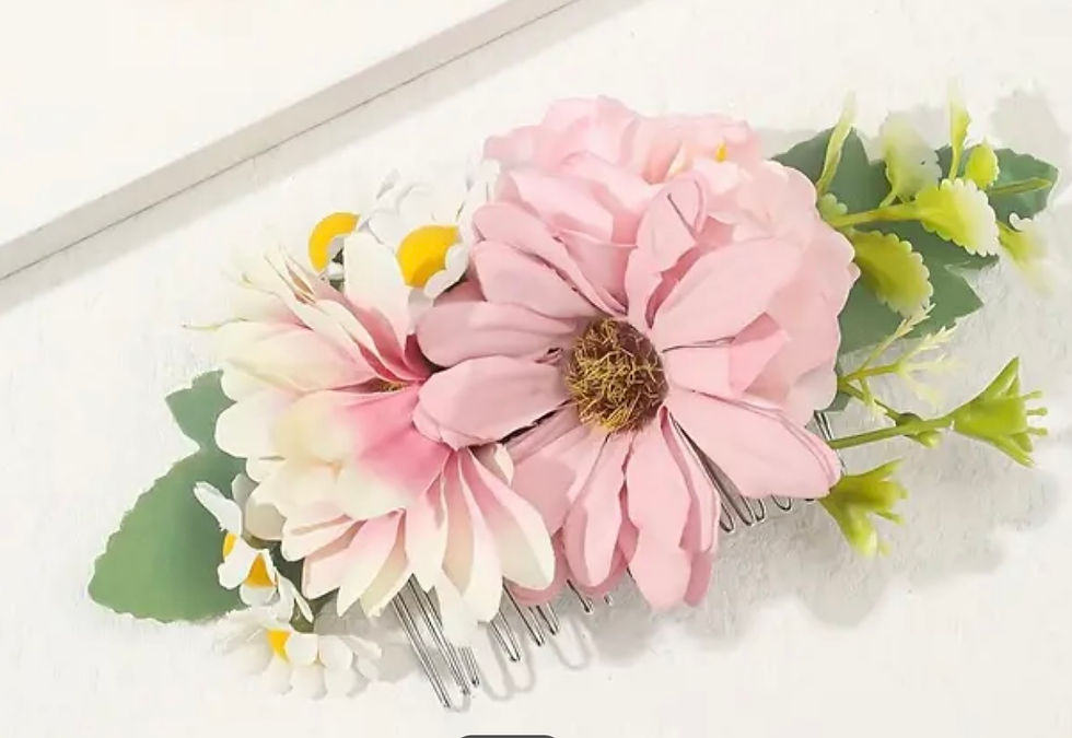 Pastel flower hair comb