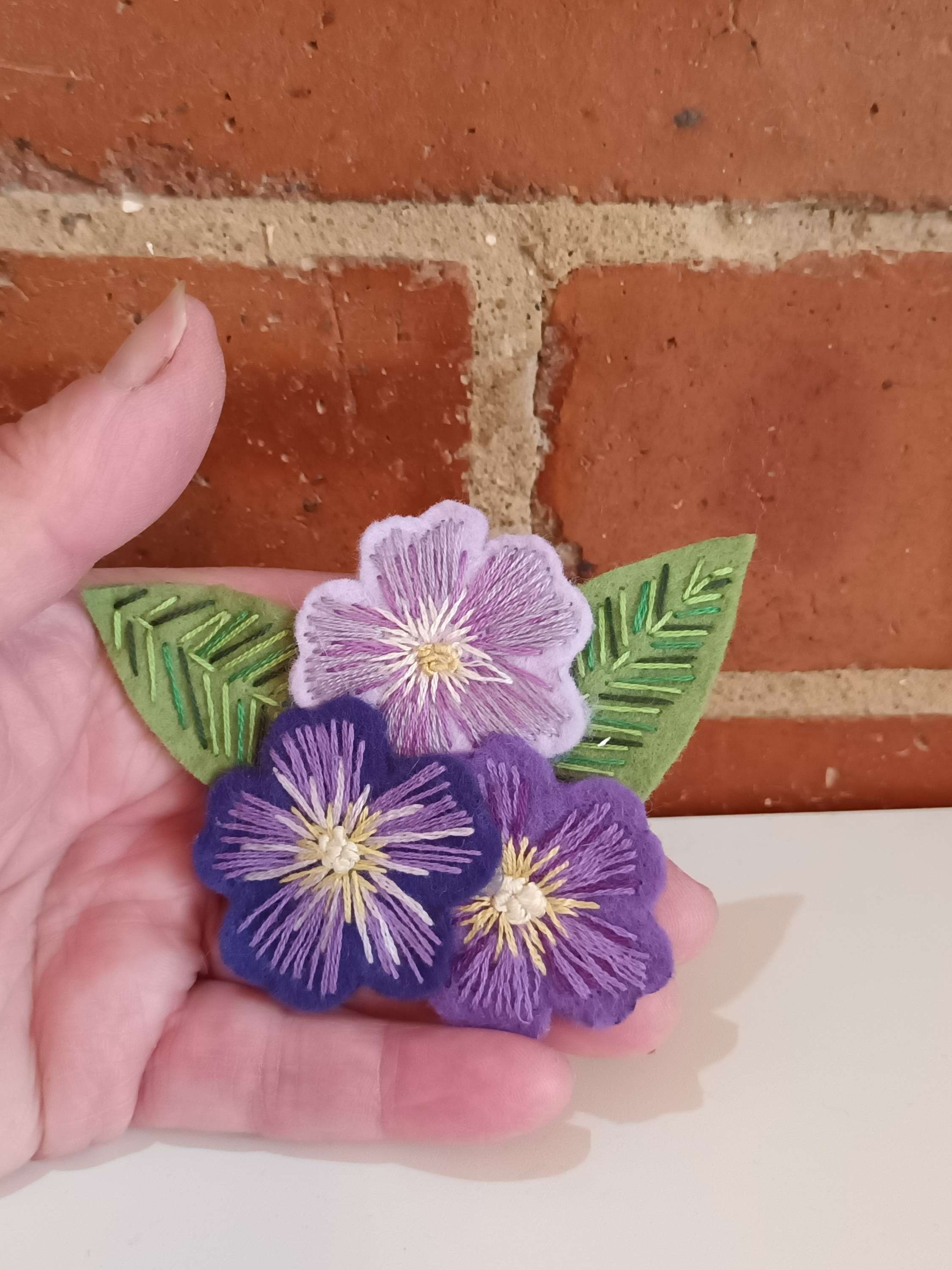 Hand made felt brooch.   (601)