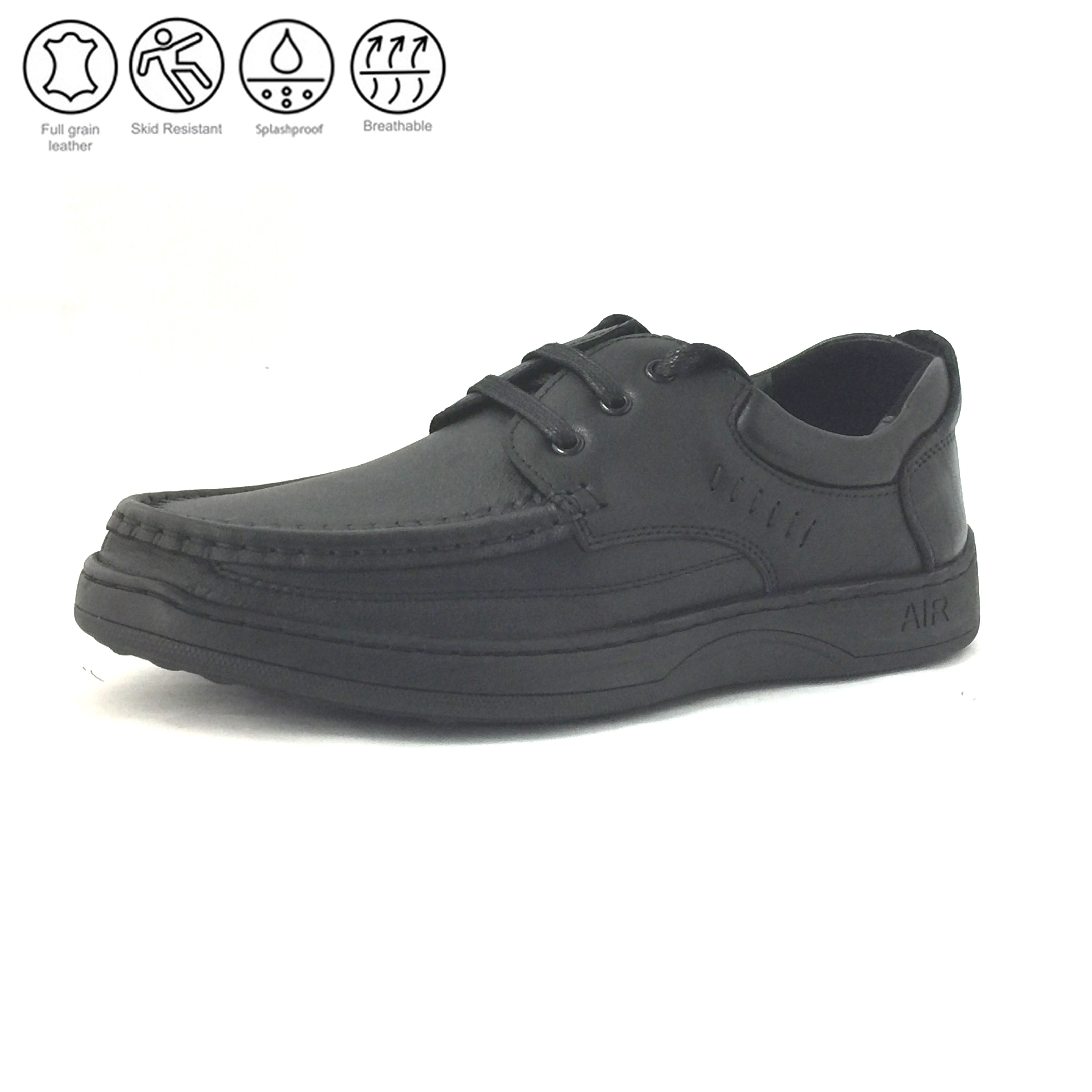 Nuker 8902 Comfort Leather Shoes Lace Up Black