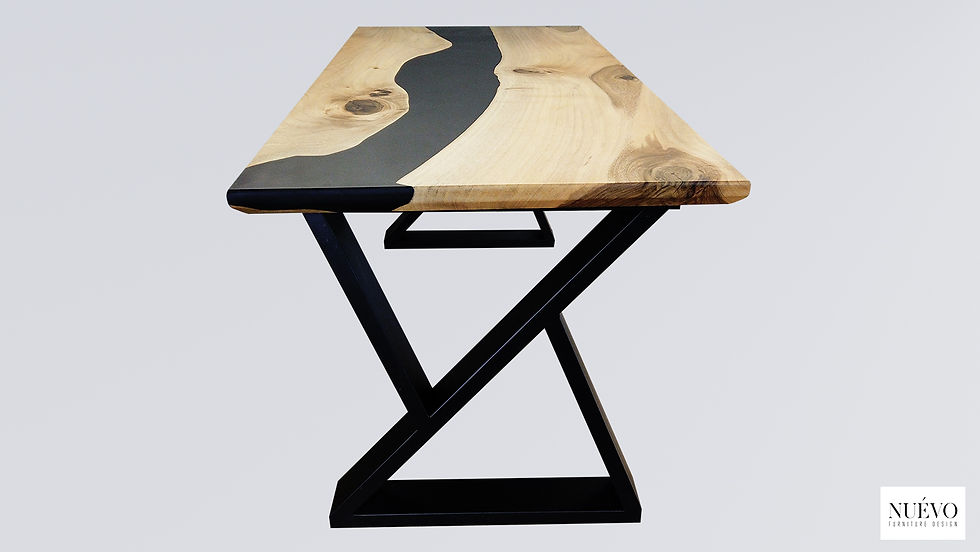 English Walnut Black Epoxy River Table