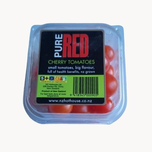 Fresh cherry tomatoes, grown in NZ and ready for delivery across the South Island