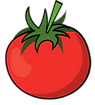 Eatlocal's logo, a red tomato with a green stalk.