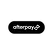 Afterpay logo with a black background