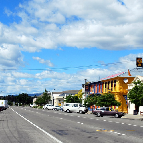 Map of the Waitaki District highlighting Kurow in the Otago region of New Zealand.