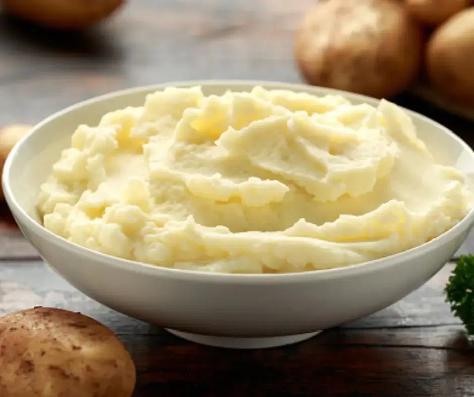 A bowl of fluffy mashed potato
