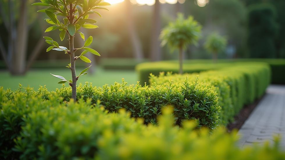 Close-up de plantas ornamentais em jardim bem cuidado