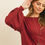 Thumbnail: Puff Sleeved Boat Neck Two Toned Brushed Hacci Top