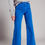 Miniaturebillede: Cotton Blend Wide Leg Jeans in Blue