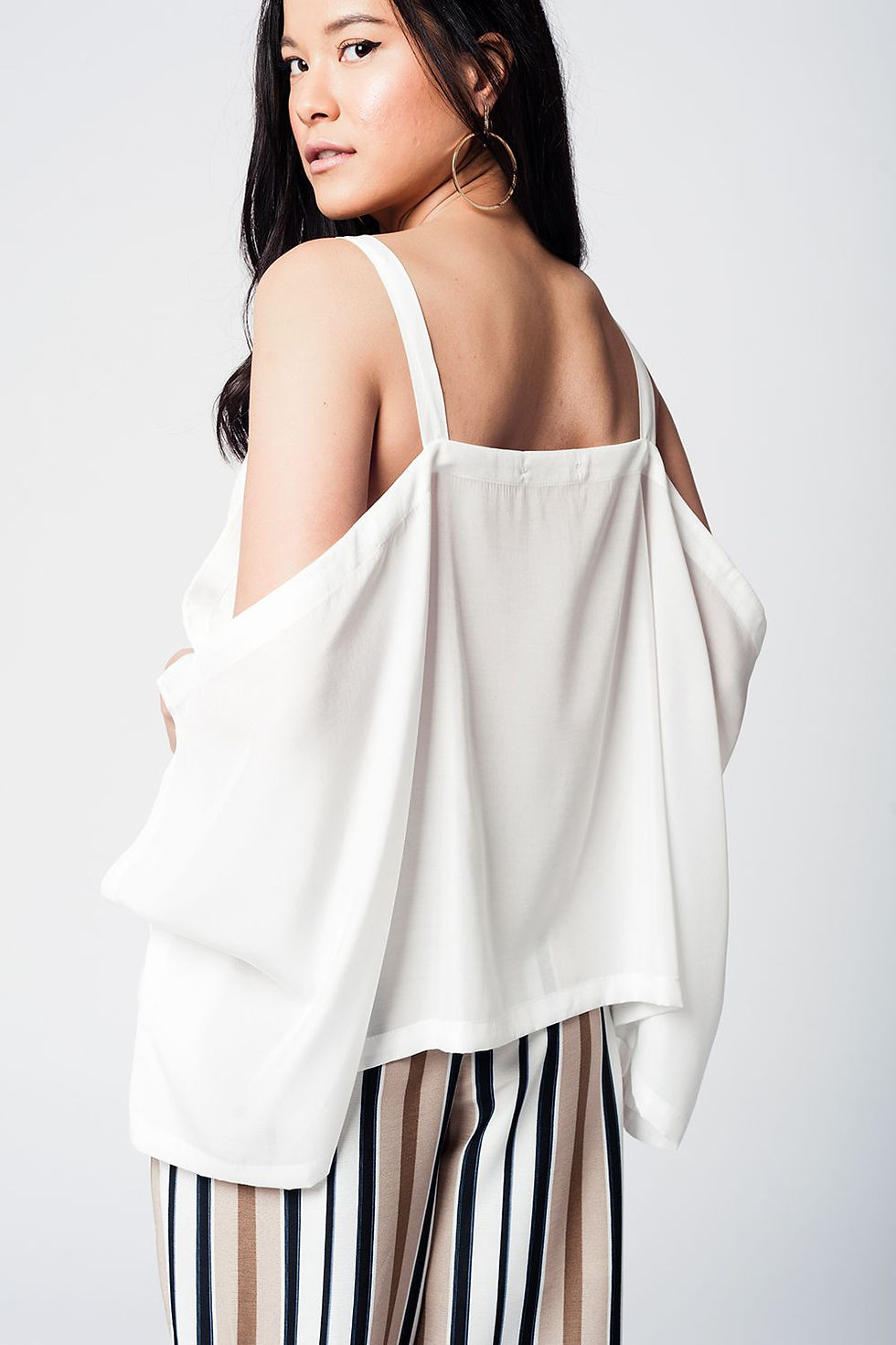 Thumbnail: White Cold Shoulders Top