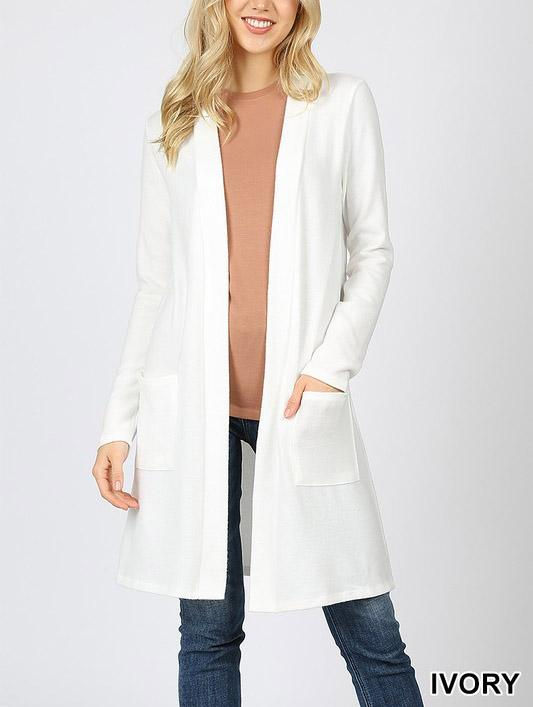 Thumbnail: Brushed Sweater Pocket Cardigan