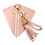 Thumbnail: Pyramid Shape Tassel Wristlet Leather Bag
