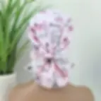 Pink Paris Satin Line Scrub Cap